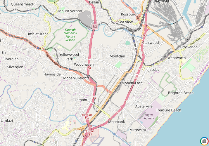 Map location of Woodlands - DBN
